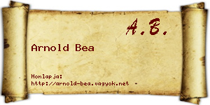 Arnold Bea névjegykártya